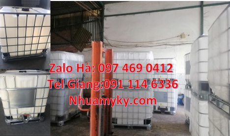 bồn ibc 1 khối màu trắng, Tank ibc nhựa 1000l, thùng ibc 1000L, bồn nhựa vuông dung tích lớn, thùng