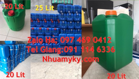 can nhựa 25 lít đựng dầu thực vật giá rẻ,  can nhựa 30 lít dẹp đựng axit, can 25l đựng tinh dầu, can