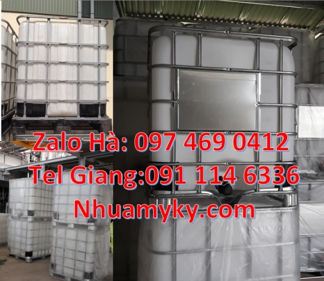 bồn ibc 1 khối màu trắng, Tank ibc nhựa 1000l, thùng ibc 1000L, bồn nhựa vuông dung tích lớn, thùng