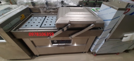 Máy hút chân không buồng đôi, máy hút chân không hai buồng DZ400, máy hút chân không chả cá