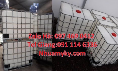 bồn ibc 1 khối màu trắng, Tank ibc nhựa 1000l, thùng ibc 1000L, bồn nhựa vuông dung tích lớn, thùng