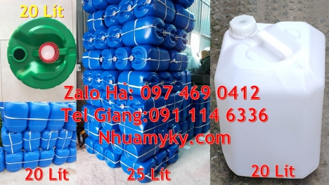 can nhựa 25 lít đựng dầu thực vật giá rẻ,  can nhựa 30 lít dẹp đựng axit, can 25l đựng tinh dầu, can