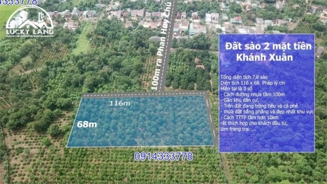 Đất sào Khánh Xuân, 116m mặt tiền, cách đường Phan Huy Chú 200m