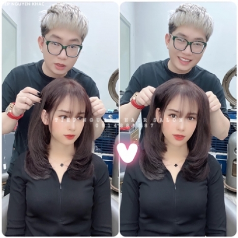 Tóc xoăn lơi layer ngang lưng uốn mái bay, học nghề tóc Tiệp Nguyễn