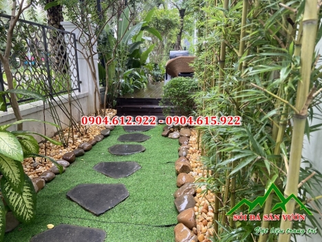 Bán sỏi trang trí và thi công rải sỏi trang trí sân vườn