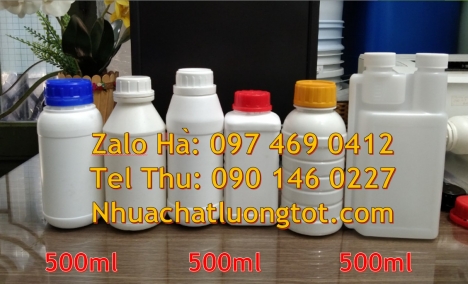 chai nhựa đựng thuốc thủy sản, chai nhựa đựng nông dược, chai nhựa nắp garanti, Chai nhựa giá sỉ 100