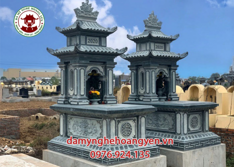 Xây dựng mộ đá hai mái đẹp cho ông bà tổ tiên