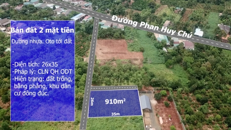 Cần bán lô đất 2 mặt tiền đường Phan Huy Chú nối dài 26x35. Hòa Xuân