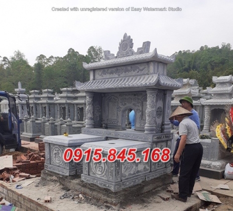 14+ mẫu mộ đá xanh hai mái đẹp bán thanh hoá