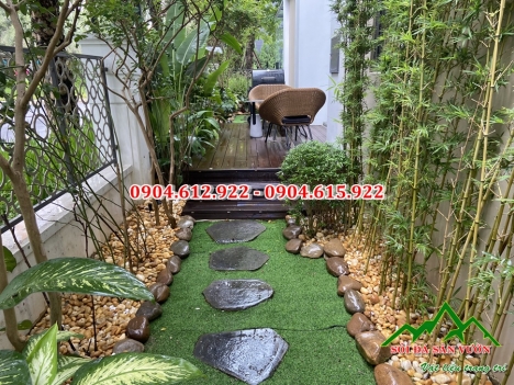 Bán sỏi trang trí và thi công rải sỏi trang trí sân vườn
