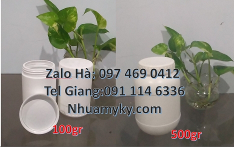 hũ nhựa 250 g tròn cao, hũ 50 gram đựng kẹo cao su, hũ 100 gram trắng đục, hũ nhựa 100gram Hũ pet nắ