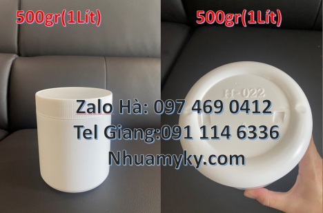 hũ nhựa 250 g tròn cao, hũ 50 gram đựng kẹo cao su, hũ 100 gram trắng đục, hũ nhựa 100gram Hũ pet nắ