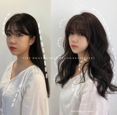 Nhuộm tóc xanh đen hidden màu nâu khói, học nghề tóc - Tiệp Nguyễn.