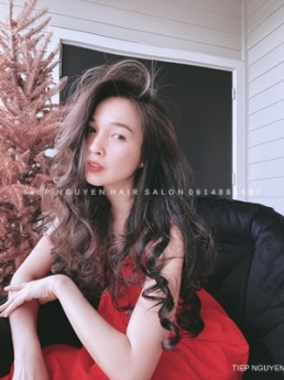 Nhuộm hidden xanh nhạt cá tính cho nàng, học nghề tóc - Tiệp Nguyễn.