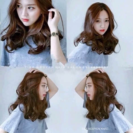 Nhuộm hidden xanh rêu tóc xoăn lơi cho nữ, học nghề tóc - Tiệp Nguyễn.