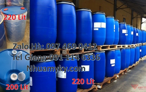 Phuy nhựa 150 lít nắp mở, Phuy nhựa xanh Thùng phi màu xanh Thùng phuy nhựa 120 lít, Thùng phuy nh