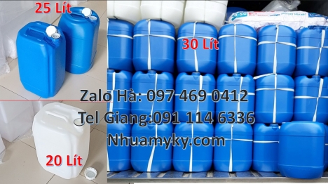 can nhựa 1 lít đựng phẩm màu, can dẹp 30 lít đựng thuốc thú y giá rẻ, can 20l vuông xanh, can 25l