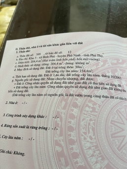 Chính chủ e cần bán gấp mảnh đất khu 3 Bình Phú,phù ninh, Phú Thọ.