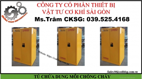 TỦ CHỨA DUNG MÔI CHỐNG CHÁY MÀU VÀNG GIÁ RẺ TẠI XƯỞNG