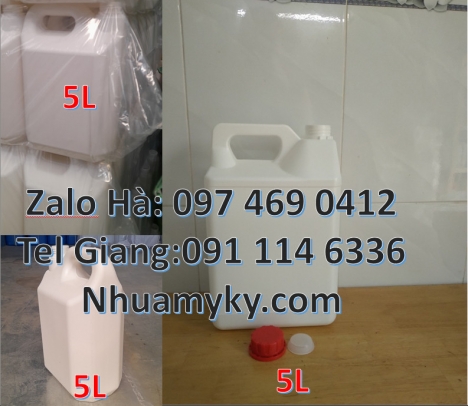 Can 0.5l vuông, can 5l vuông, can 10l dày, can 2l tròn, can 1l chia vạch, Can 0.5l vuông, can 5l qua