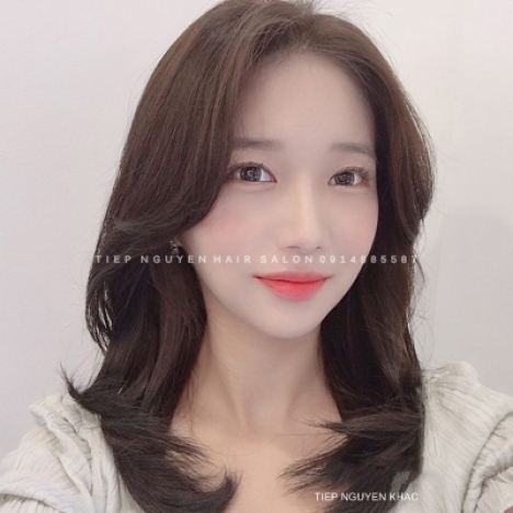 Nhuộm xanh hidde, xoăn lơi màu nâu tây, học nghề tóc - Tiệp Nguyễn.