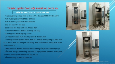 tủ bảo quản thiết bị nọi soi