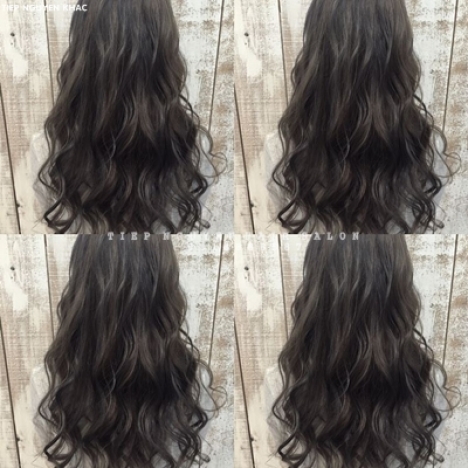 Tóc nhuộm hidden uốn xoăn tự nhiên bồng bềnh cá tính, học nghề tóc - Tiệp Nguyễn Hair Salon
