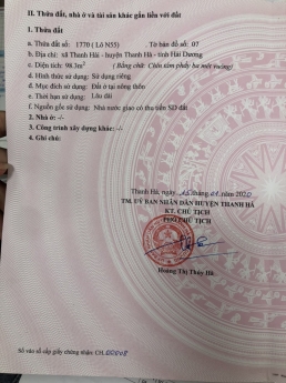 Chính Chủ cần bán nhanh mảnh đất mặt đường 390, Chợ Nứa, Thanh Hải, Thanh Hà, Hải Dương.