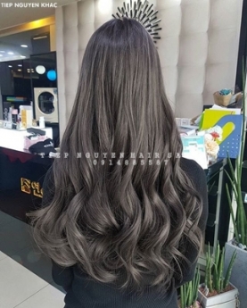 Tóc nhuộm hidden uốn xoăn tự nhiên bồng bềnh cá tính, học nghề tóc - Tiệp Nguyễn Hair Salon