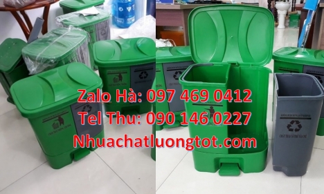 Thùng rác 2 ngăn nắp lật, Thùng rác 3 ngăn bập bênh thùng rác chống cháy Thùng đựng rác 3 ngăn comp