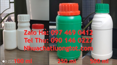 Chai nhựa đựng thuốc thú y, chai nhựa đựng thuốc thủy sản chai nhựa đựng nông dược chai nhựa nắp g