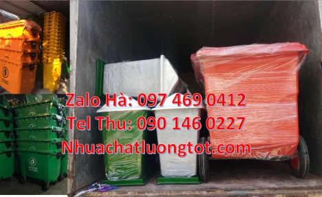 Xe chở rác công nghiệp, nơi bán xe thu gom rác 660l 1000l, Xe thu gom rác 660l 1000l 3 bánh hơi, Xe