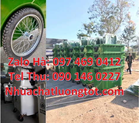 Xe chở rác công nghiệp, nơi bán xe thu gom rác 660l 1000l, Xe thu gom rác 660l 1000l 3 bánh hơi, Xe