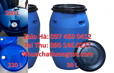 Thùng phuy 220 lít nắp mở đựng bột ngô. Thùng Phuy 120 lít đai nhựa, Thùng Phuy 30 Lít, Thùng Phuy 5