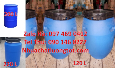 Thùng phuy 220 lít nắp mở đựng bột ngô. Thùng Phuy 120 lít đai nhựa, Thùng Phuy 30 Lít, Thùng Phuy 5