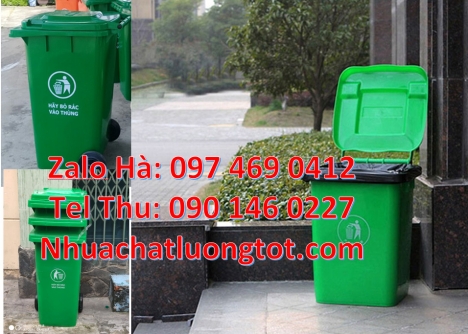 thùng rác 240l hdpe,Thùng rác 240 lít nắp kín nhựa composite, Thùng phân loại rác 3 ngăn, Thù