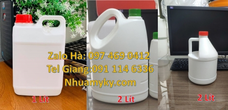 Can 5l tròn, can 10l vuông, Can nhựa 2l đựng phân bón. Can 20 lít đựng hóa chất, can 25l giá rẻ, can