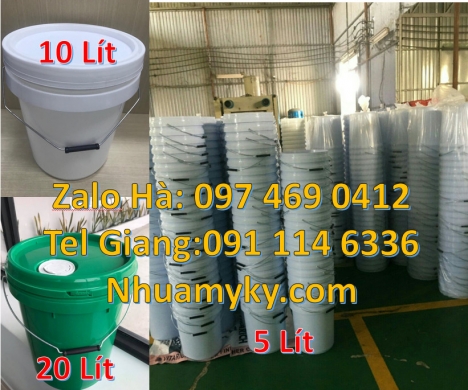xô nhựa 5l quai sắt, thùng nhựa 3.8 lít, Xô nhựa giá rẻ, thùng nhựa, vỏ thùng đựng sơn nước Thùng nh