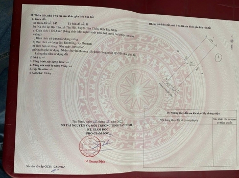 Bán đất nền Tân Châu Tây Ninh QH dân cư 1000m chỉ 700 triệu