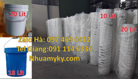 xô nhựa 5l quai sắt, thùng nhựa 3.8 lít, Xô nhựa giá rẻ, thùng nhựa, vỏ thùng đựng sơn nước Thùng nh