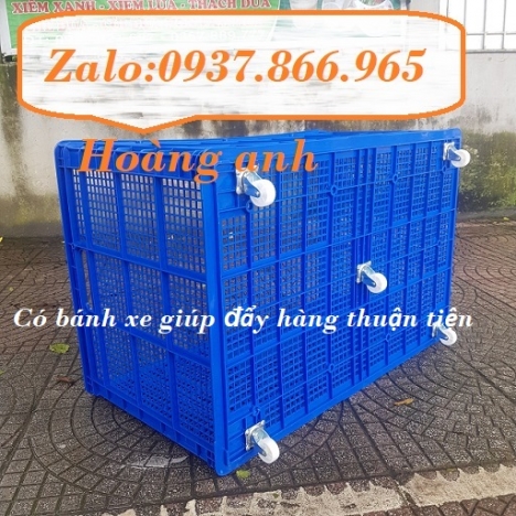 Sọt nhựa dùng trong nhà xưởng, sóng nhựa rỗng, sọt nhựa có bánh xe