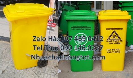 Xe gom rác 120l 240l, thùng rác 60 lít có bánh xe, Thùng rác 60 lít, Thùng rác 120l nắp k