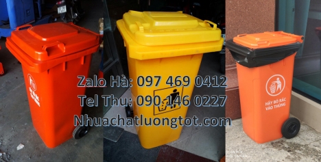 Xe gom rác 120l 240l, thùng rác 60 lít có bánh xe, Thùng rác 60 lít, Thùng rác 120l nắp k