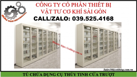 TỦ CHỨA DỤNG CỤ THỦY TINH CỬA TRƯỢT