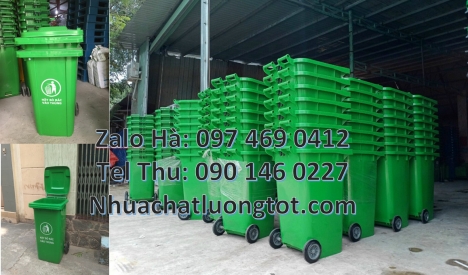 Xe gom rác 120l 240l, thùng rác 60 lít có bánh xe, Thùng rác 60 lít, Thùng rác 120l nắp k