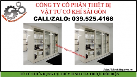 TỦ CHỨA DỤNG CỤ THỦY TINH CỬA TRƯỢT ĐỐI DIỆN