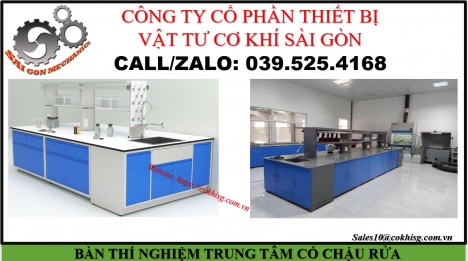 BÀN THÍ NGHIỆM TRUNG TÂM CÓ CHẬU RỬA