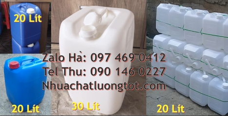 can 20l dày trắng, can 25l xanh Can nhựa 30 lít đựng phân bón, can 20l giá rẻ, can 25l trắng, can