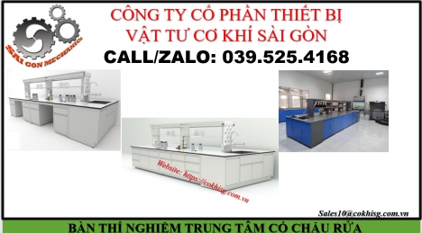 BÀN THÍ NGHIỆM TRUNG TÂM CÓ CHẬU RỬA GIÁ XƯỞNG