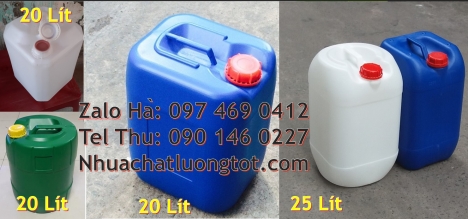 can 20l dày trắng, can 25l xanh Can nhựa 30 lít đựng phân bón, can 20l giá rẻ, can 25l trắng, can